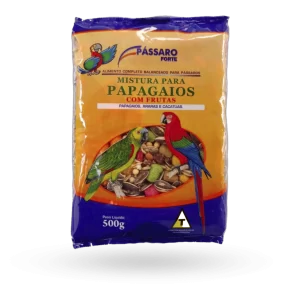Mistura para papagaios com frutas