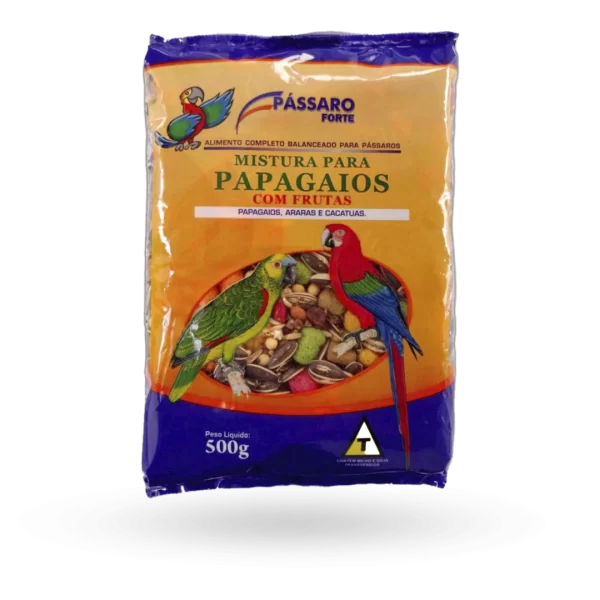 Mistura para papagaios com frutas